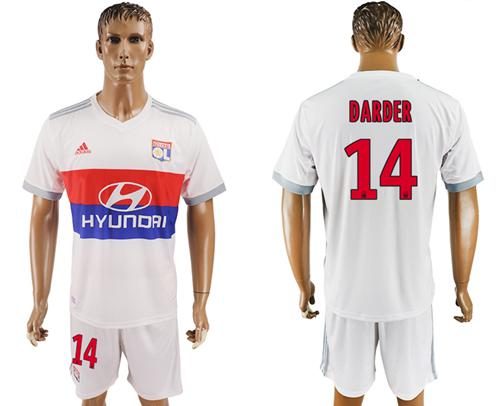 Lyon #14 Darder Home Soccer Club Jersey